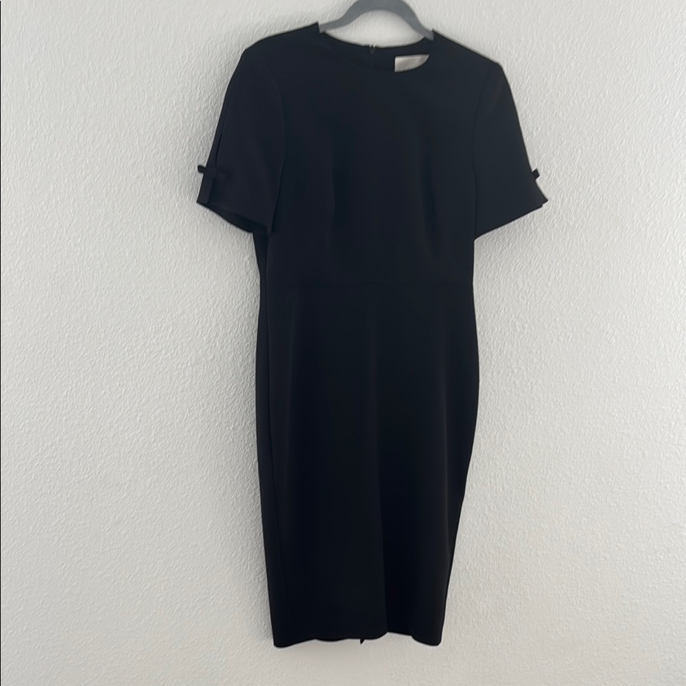 LK Bennett Black Midi Sheath Dress Crew Neck